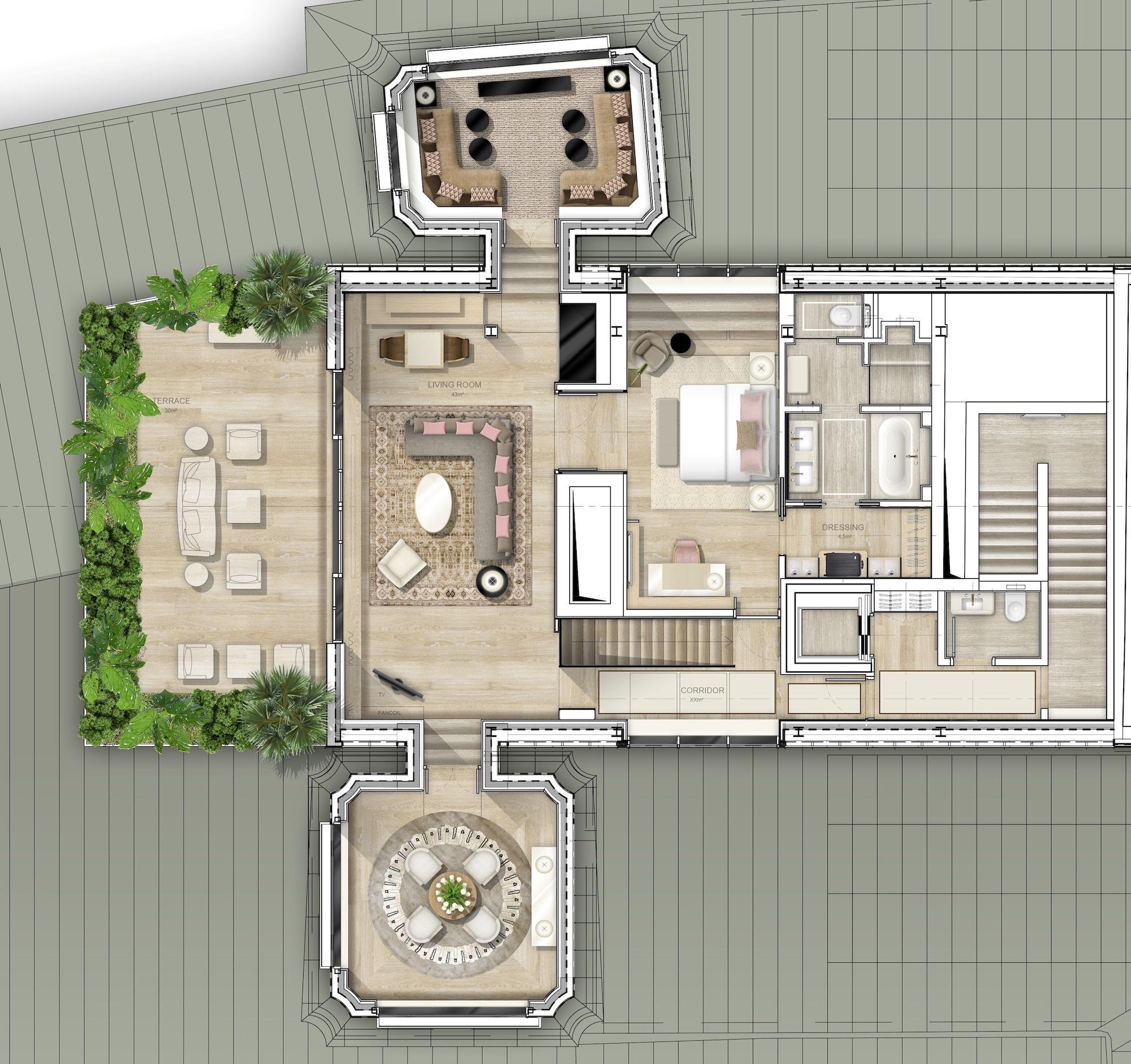 Hotel Sacher Salzburg Eksteriør bilde A floor plan of a penthouse apartment